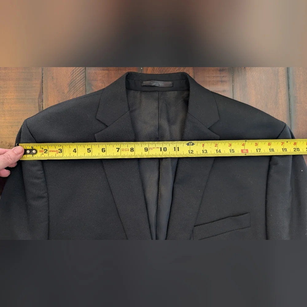 Calvin Klein Men's 42L Two Bottom 100% Wool Black Jacket Blazer Suit Coat cthny